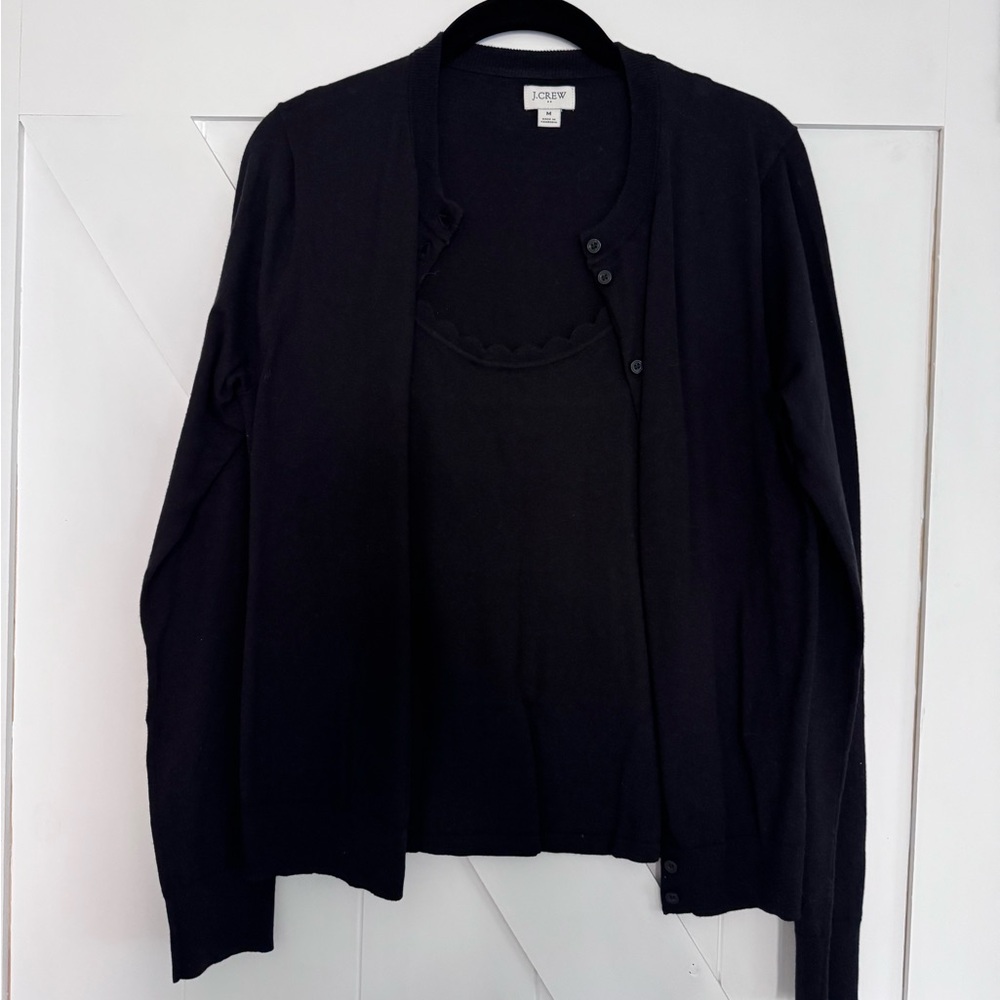 J. Crew Classic Black Cardigan Set